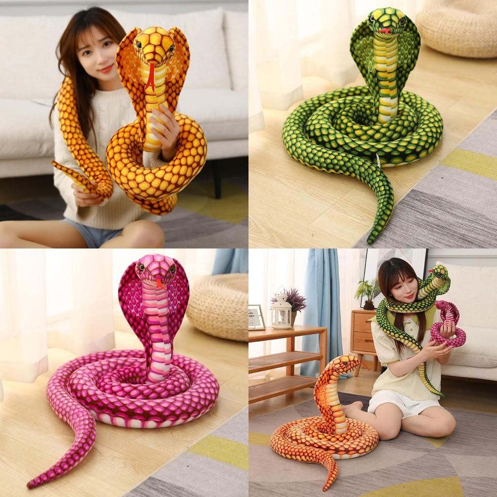 King Cobra Plush Toy With Super Soft Short Plush For Kids Educational Animal Play