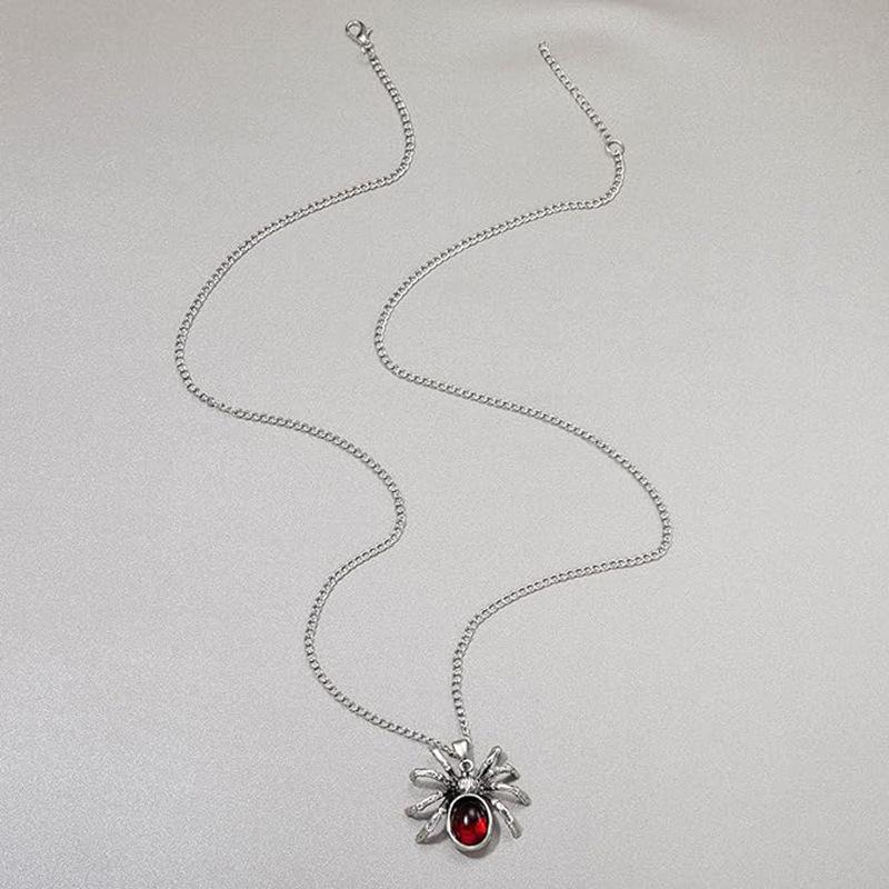 Colier cu pandantiv păianjen retro la modă de Halloween, accesorii horror punk hip hop personalizate