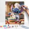 Disney Digital Oil Painting Art Kit Stitch Chef Baking Hand Filled Home Decor