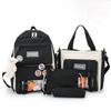 Internet Celebrity Backpack Set Female Students Korean Version of Fashionable Versatile Backpack Middle High School Students  Large Capacity Backpack