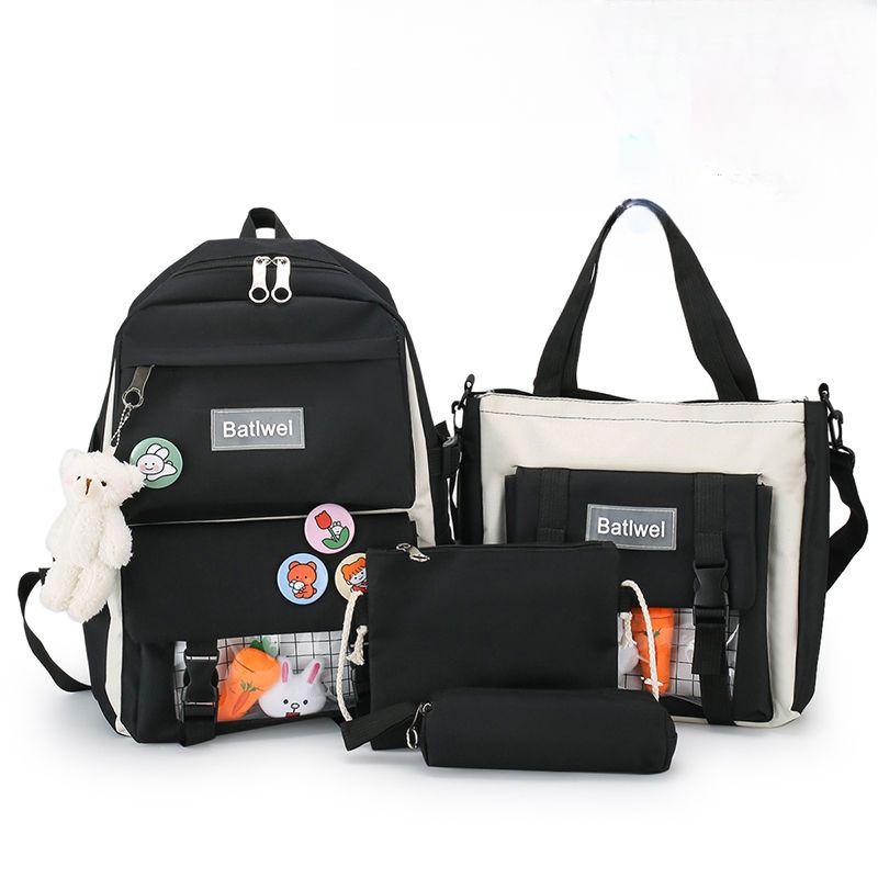 Internet Celebrity Backpack Set Female Students Korean Version of Fashionable Versatile Backpack Middle High School Students Large Capacity Backpack color 05 2323₽