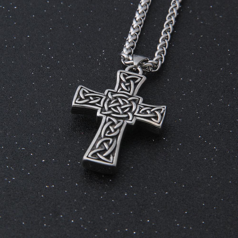 Stainless Steel Turquoise Celtic Cross Pendant Necklace Womens Turquoise Celtic Cross Pendant Necklace for Men
