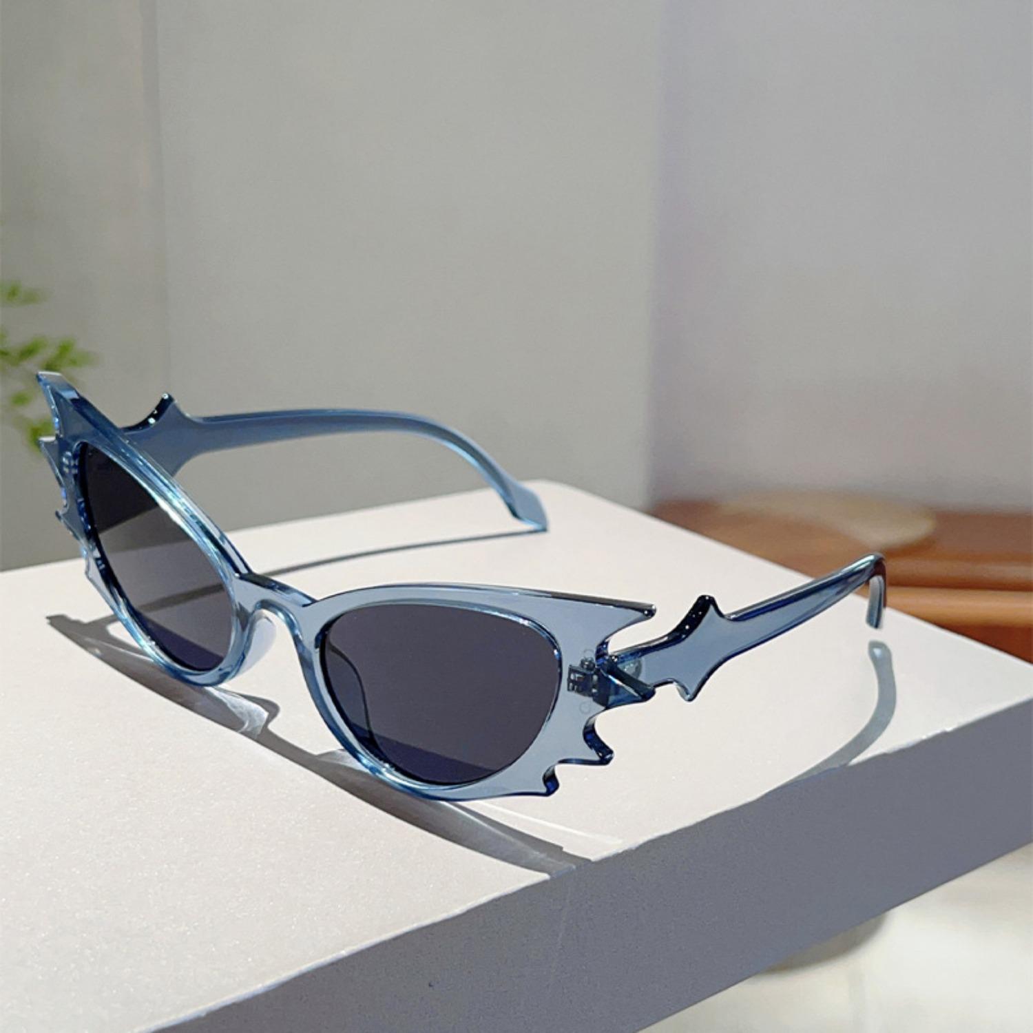 

Солнцезащитные очки Летучая мышь Панк Ретро Хип-хоп Стиль Солнцезащитные очки с защитой от УФ-лучей для Хэллоуина, повседневной жизни и вечеринок серый