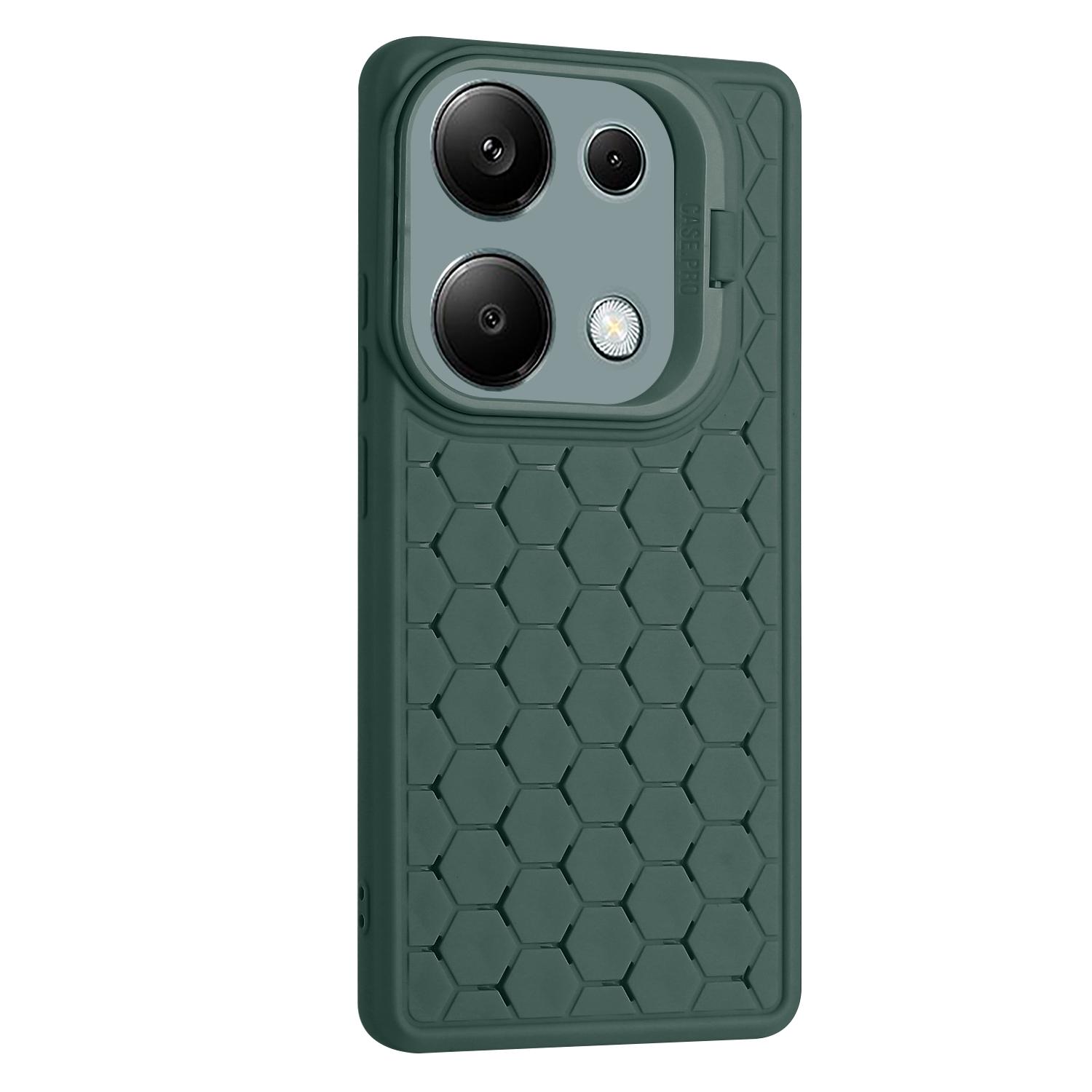 

Для Xiaomi Redmi Note 13 Pro 4G/Poco M6 Pro 4G Чехол Подставка Теплоотвод Задняя крышка из ТПУ Army Green