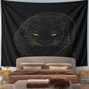 Fierce Black Panther with Green Eyes Pattern Wall Hanging Tapestry Decorative Tapestry Home Decor for Bedroom and Living Room