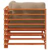 Garden Corner Sofa Solid Pine Wood Wax Brown