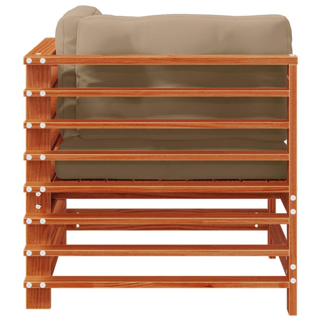 Garden Corner Sofa Solid Pine Wood Wax Brown
