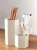 1pc Three-compartment Storage Box, Suitable for Desktop Office Supplies and Accessories, As Well As Makeup Brush Storage