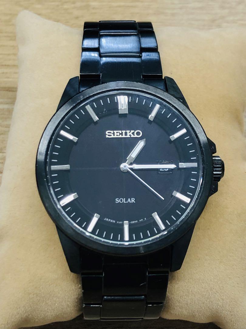 

[USED] SEIKO Spirit Solar Watch, 10 ATM Water Resistant, Black, Working Condition