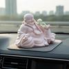 Laughing Buddha Car Ornament HighEnd Ceramic Maitreya Statue Creative Design for Buddhists,