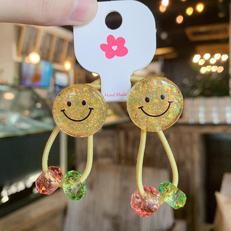 2 Stück/Set Kinder Cartoon Hase Elastische Haargummis Glitzer Blume Haargummi für Mädchen Niedliches Haarband Kinder Haaraccessoire