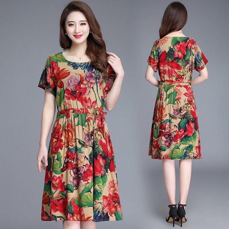 Mother Dress Short Sleeve Floral Dress 