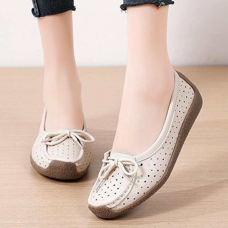 Soft-soled shoes lazy shoes flat-soled medium beef tendon sole single shoes