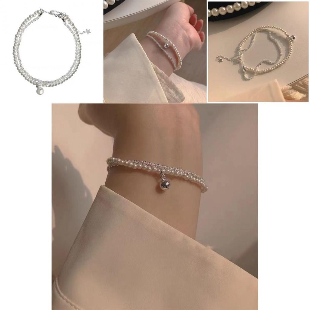 Elegant Double-layer Faux Pearl Bracelet For Women Fashionable High-end Jewelry