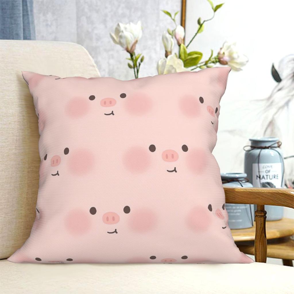 Funny Kawaii Pig Face Square Pillowcase Cushion Cover Pillow Case Throw Pillow Cover for Home Sofa Living Room