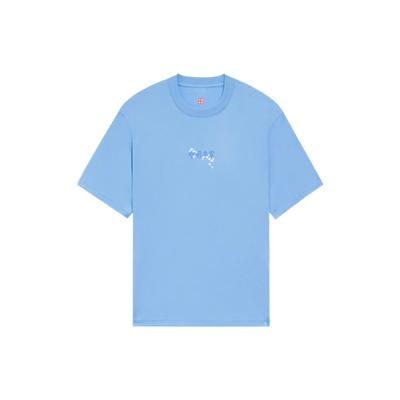 Li Ning SS22 Cherry Blossom Series Cotton Crew Neck Loose Short Sleeve T-Shirt Women T-Shirt Blue AHSS924-2