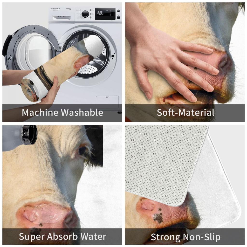 Stupified Cow Doormat Durable Carpet Rug Kitchen Entrance Home Floor Mat for Balcony Footpad Mats