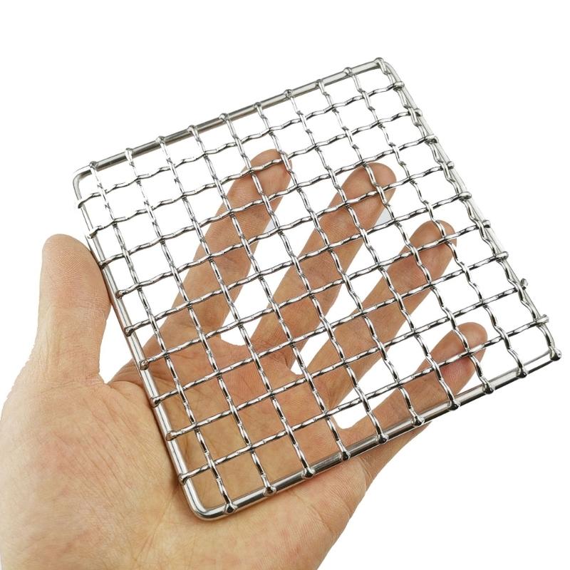 Camping Grill Grate Mesh Pads Square Round Grilling Mesh Fire Cooking Outdoor Picnic- BBQ Camping Pot Firewood- Rack