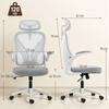 Ergonomic Office Chair with Foldable Backrest, 2D Headrest - Light Grey