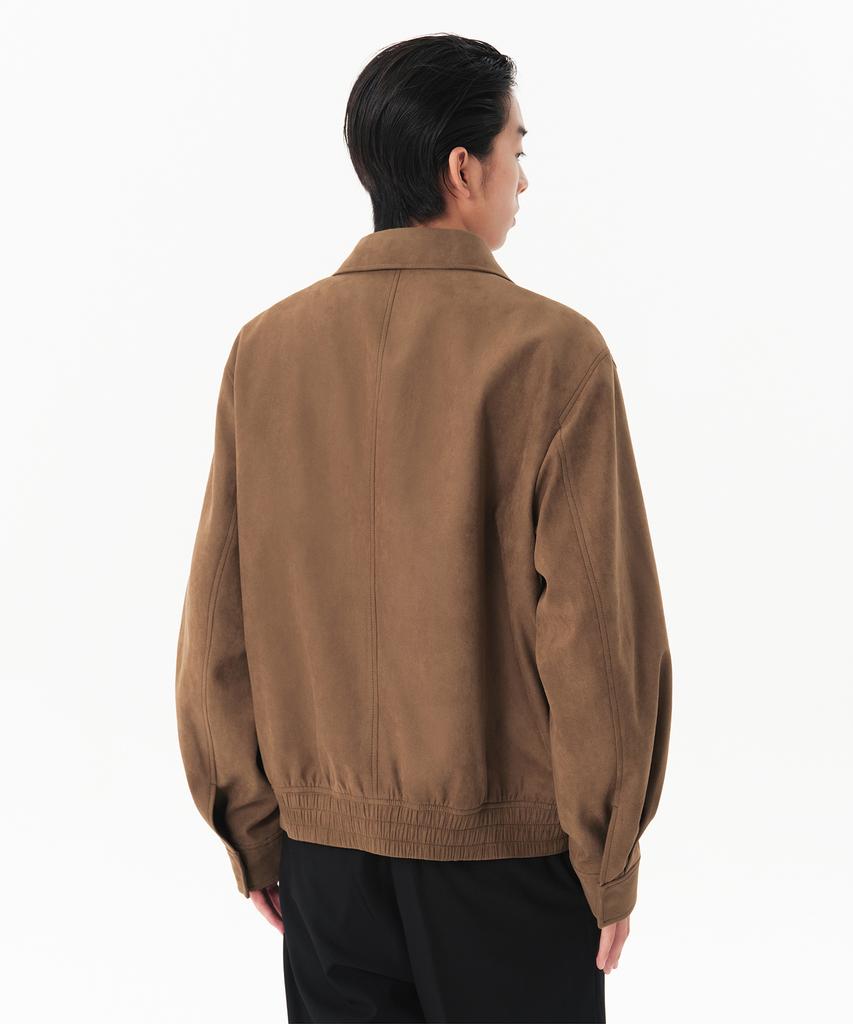 Musinsa Standard Synthetic Suede Minimal Blouson Jacket [Light Brown]