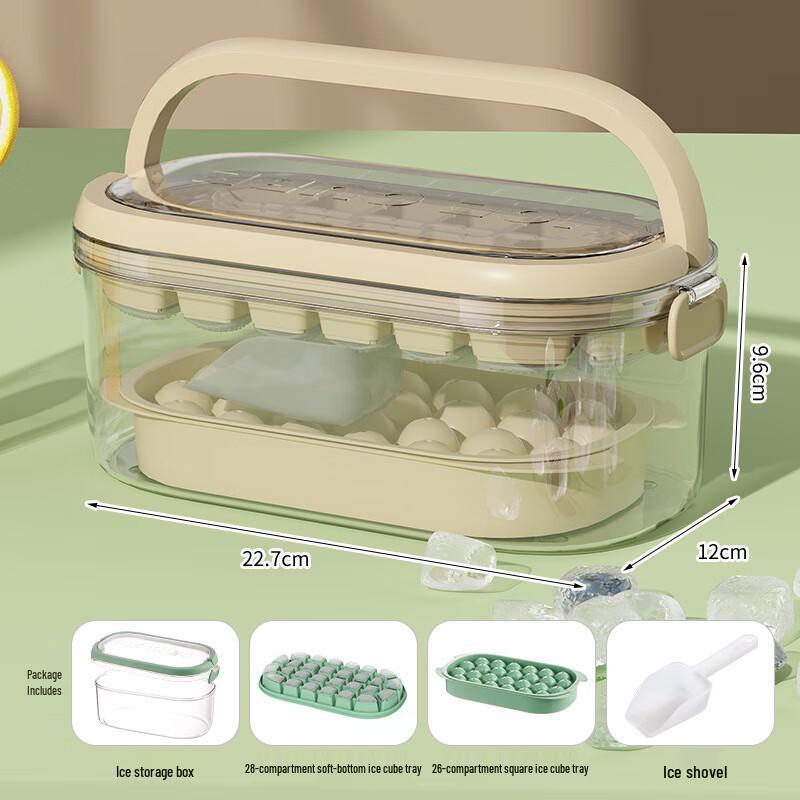ZISIZ Portable 2-Layer Ice Cube Maker Box