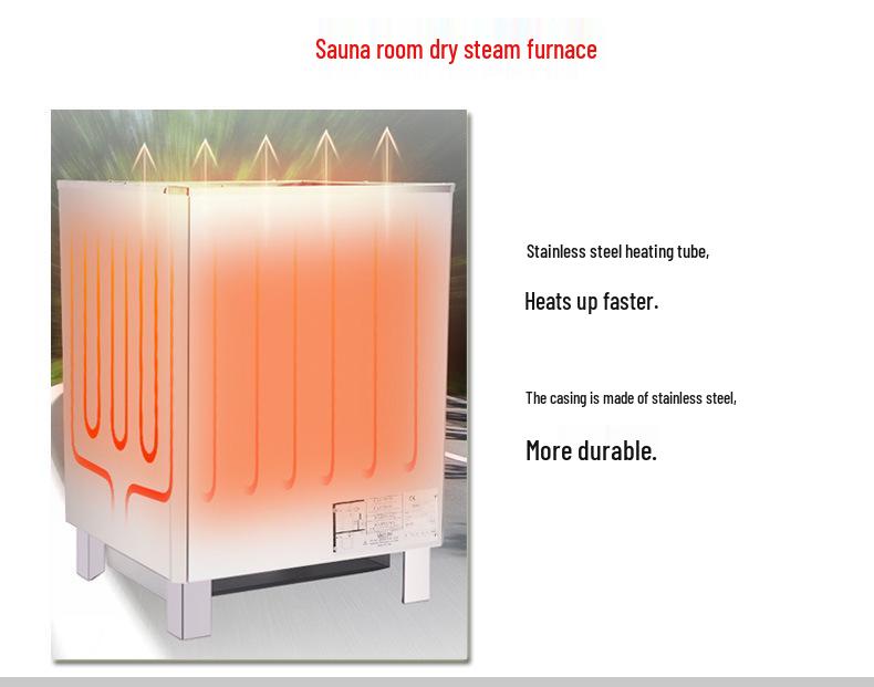 "Commercial Stainless Steel Sauna Heater with Digital Display and Stones”
