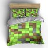 Block-Style Green Brown Pattern Bedding Duvet Cover Set  (1*Duvet Cover 2*Pillowcases, without duvet insert)