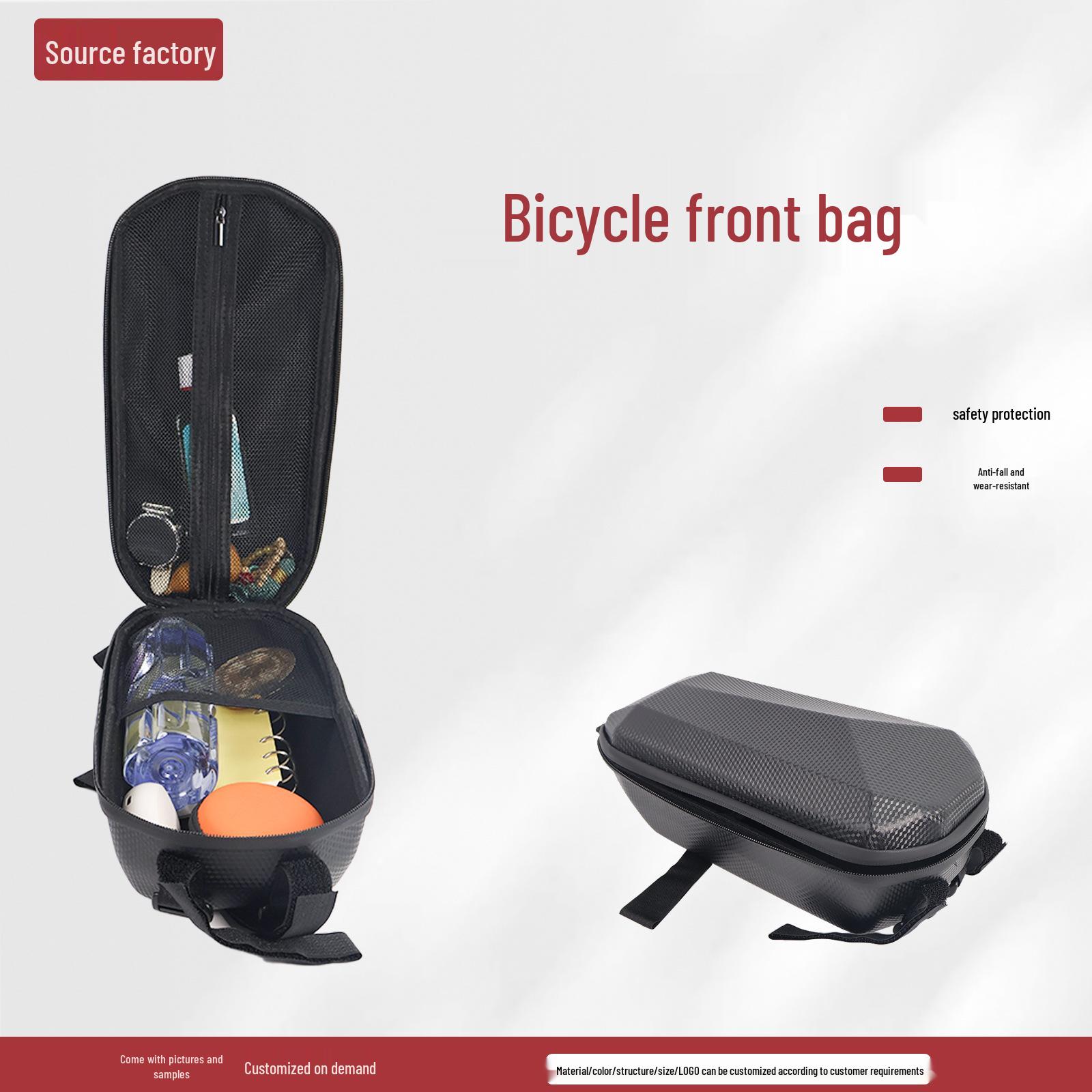 Waterproof EVA Hard Shell Mountain Bike Handlebar Bag - Large Capacity Cycling Storage 30x15x13cm