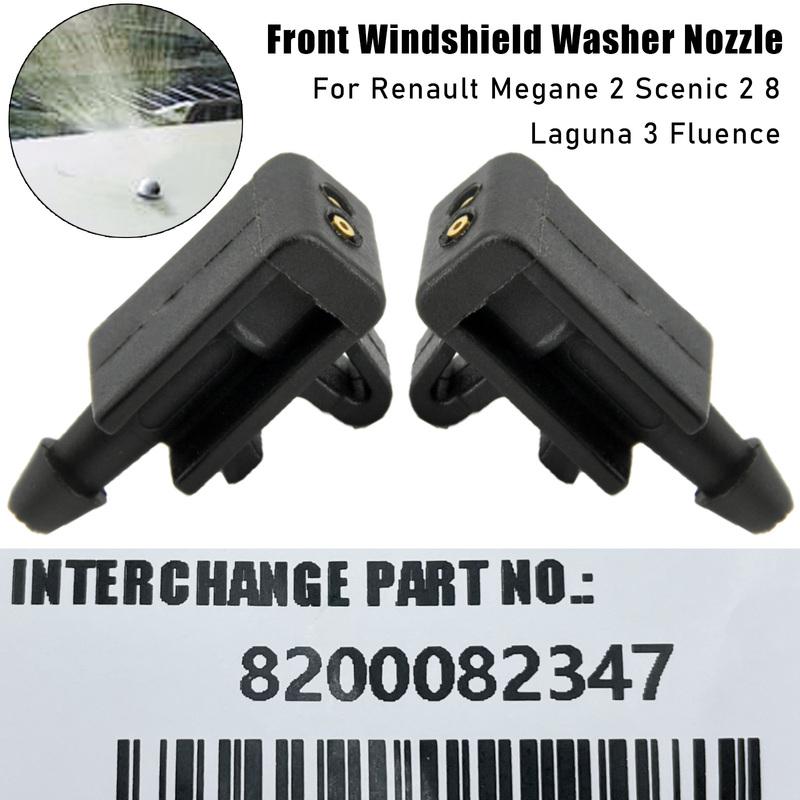 2 Stück Auto Frontscheibenwaschdüsen Düsen für Renault Megane 2 3 Mk2 mk3 Scenic 2 Laguna Fluence OE-Nr. 8200082347