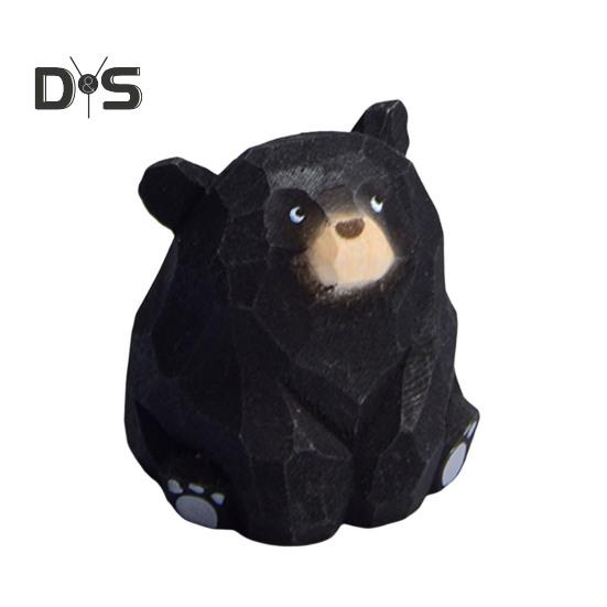 

Деревянная фигурка медведя, миниатюрная статуэтка медведя, деревенское животное, настольное украшение для спальни, детской игровой комнаты, декор