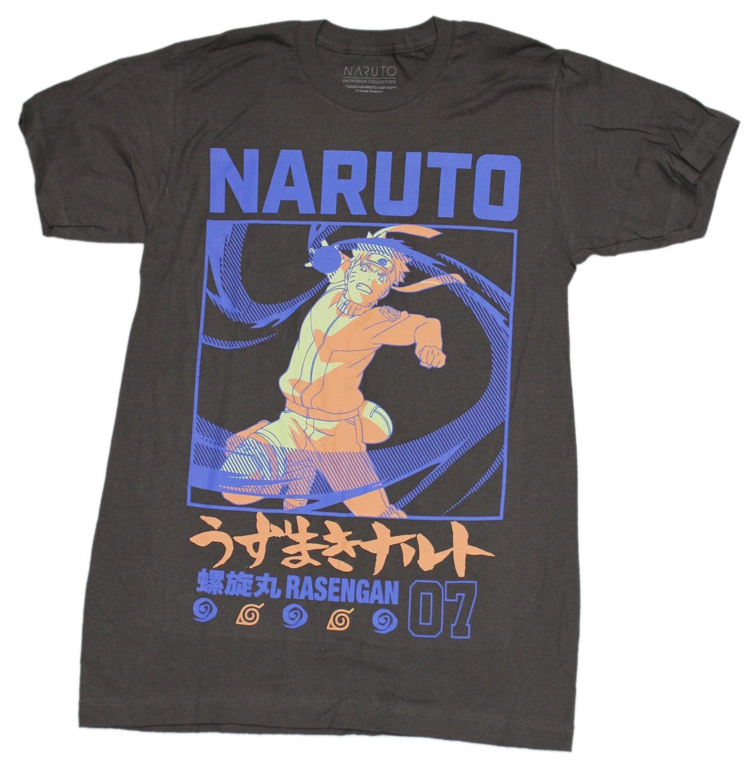 Naruto Shippuden New Adult T-Shirt - Nine Tails Attacking Blue Orange S