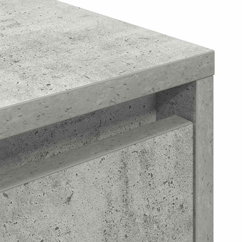 Nightstand with LED Lights Concrete Grey 38 x 34 x 50 cm