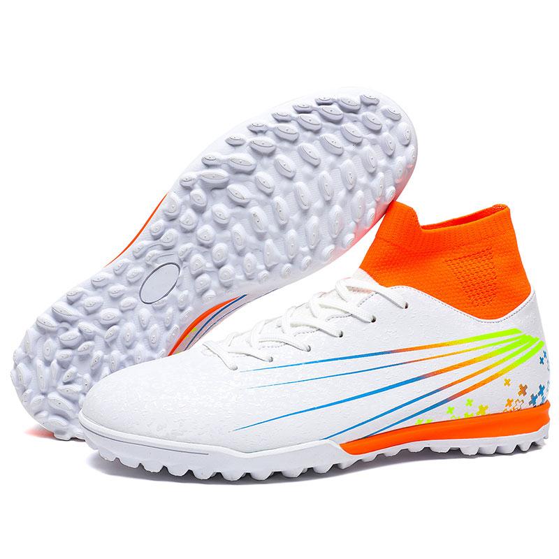 

Мужские/женские футбольные бутсы, размеры 35-47, резиновые, с мягкой подошвой, с короткой булавкой, из натуральной кожи, молодежные детские футбольные кроссовки 47 белый