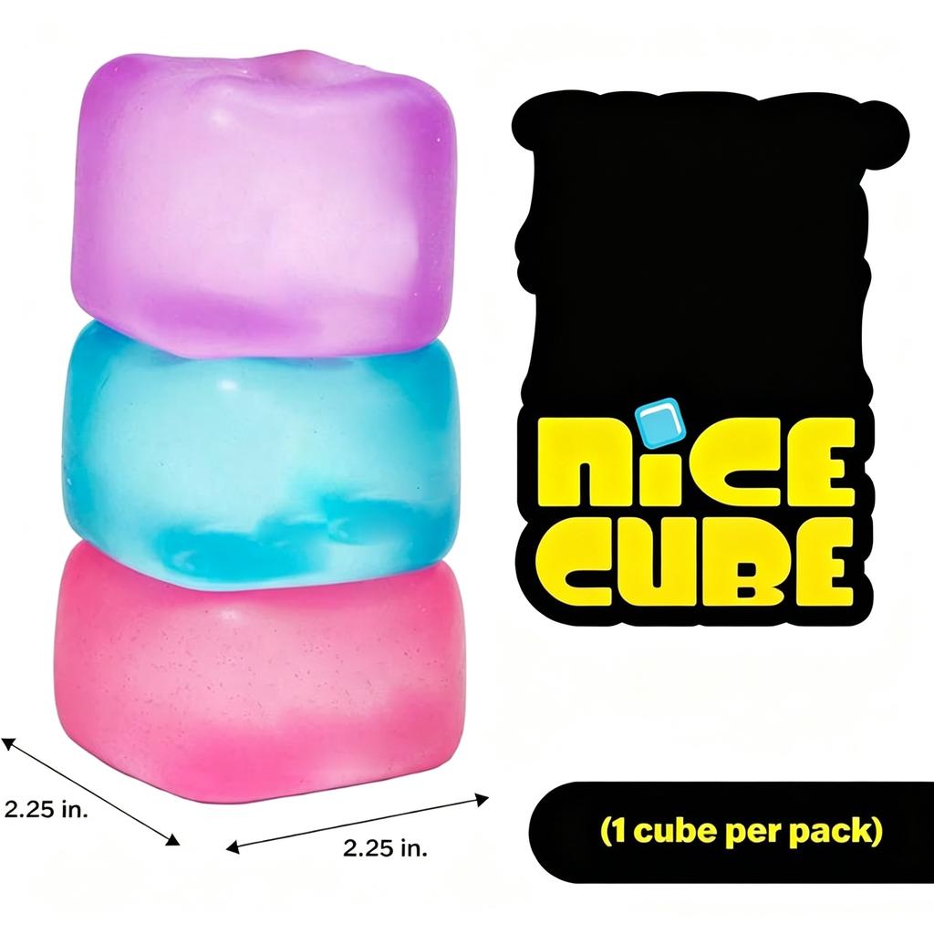 Schylling Nice Cube Sensory Fidget Toy, Stress Relief Squishy Cube, Anti-Anxiety Squeeze Toy for Focus & ADHD Support