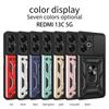 Slide Camera Case for Xiaomi Redmi 13C 12 5G 4G Car Magnetic Ring Holder Silicone Protection Phone Cover Redmi13C Redmi12 Coque