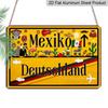 2D Flat, 1pc "Mexiko Deutschland" Aluminium Sign 8x12 Inch - Mexican & German Cultural Elements Design, Travel Themed Metal Wall Decor, Vintage