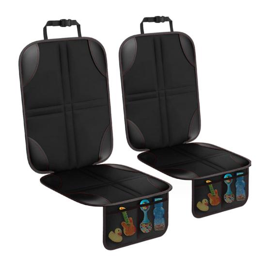 Child Car Seat Protector with Mesh Pocket Non-Slip Backing Waterproof Stain Resistant Thick Padding Baby Car Seat Cover