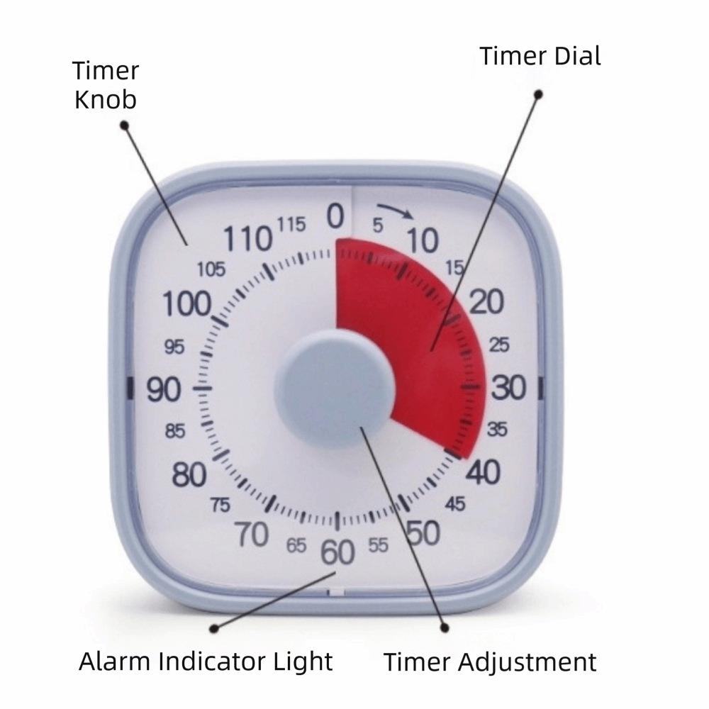 120 Minutes Countdown Alarm Clock Silent Operation Kitchen Timer  For Primary School Students