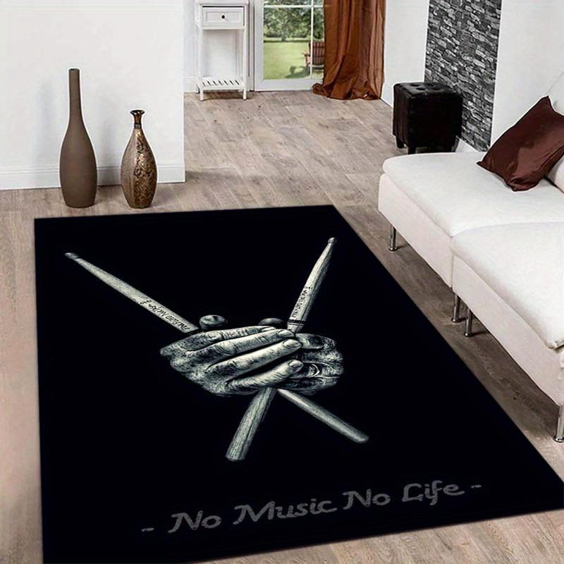 

Drum set design non-slip polyester carpet, durable crystal velvet music theme carpet chair cushion suitable for life 50x80cm