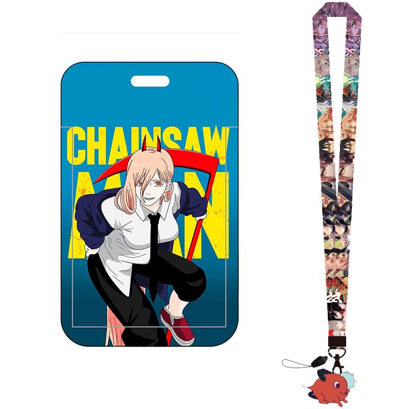 Chainsaw Man Denji & Pochita Cartoon Lanyard with Student IC Card Holder