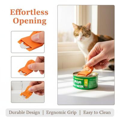 Cat Shape Can Opener for Pets Manual Ring Pull Opener Portable Design for Home Kitchen Pet Food Cans