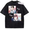 2026 Hot Sale Anime Smoking Behind The Supermarket with You Yamada Sasaki Washed T Shirt T-shirt Y2K Unisex Gothic Cotton Tee