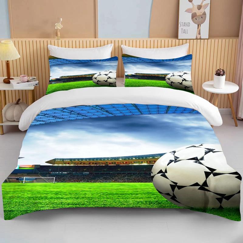 Cool Football Soccer 3D Bedding Set Duvet Cover Pillowcases Comforter Bed Linen Room Decor For Boys Gift Twin Queen King Size