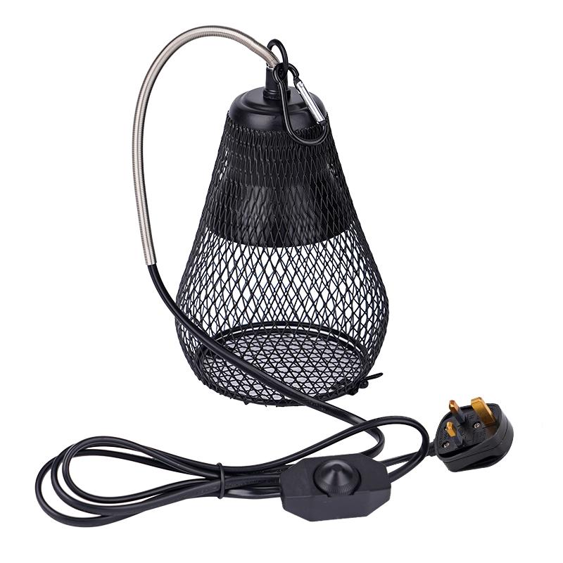 Reptile Heat Lamp Shade Pet Heater Guard Timeable Heat Lamp Anti-Scalding Preservation Infrared Ceramic Heat Lamp Lizard Turtle