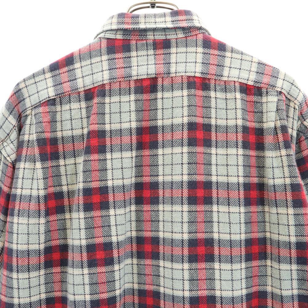 RRL 90s Initial Tag Red 3 Stars Old Check Pattern Long Sleeve Flannel Shirt Men's Used