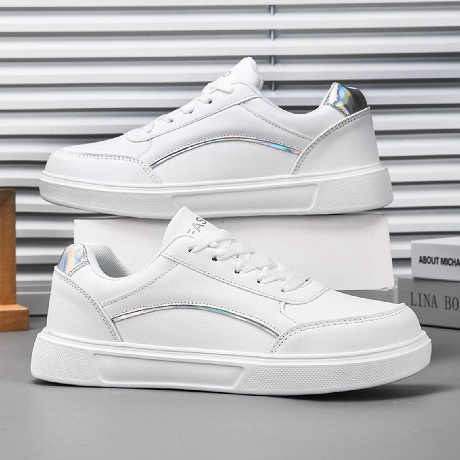 

Women s Vulcanized Sneakers Summer Casual Ladies Footwear Light Soft Comfort Walking Shoes Stylish Simple Lace-Up White Shose 37 срібний