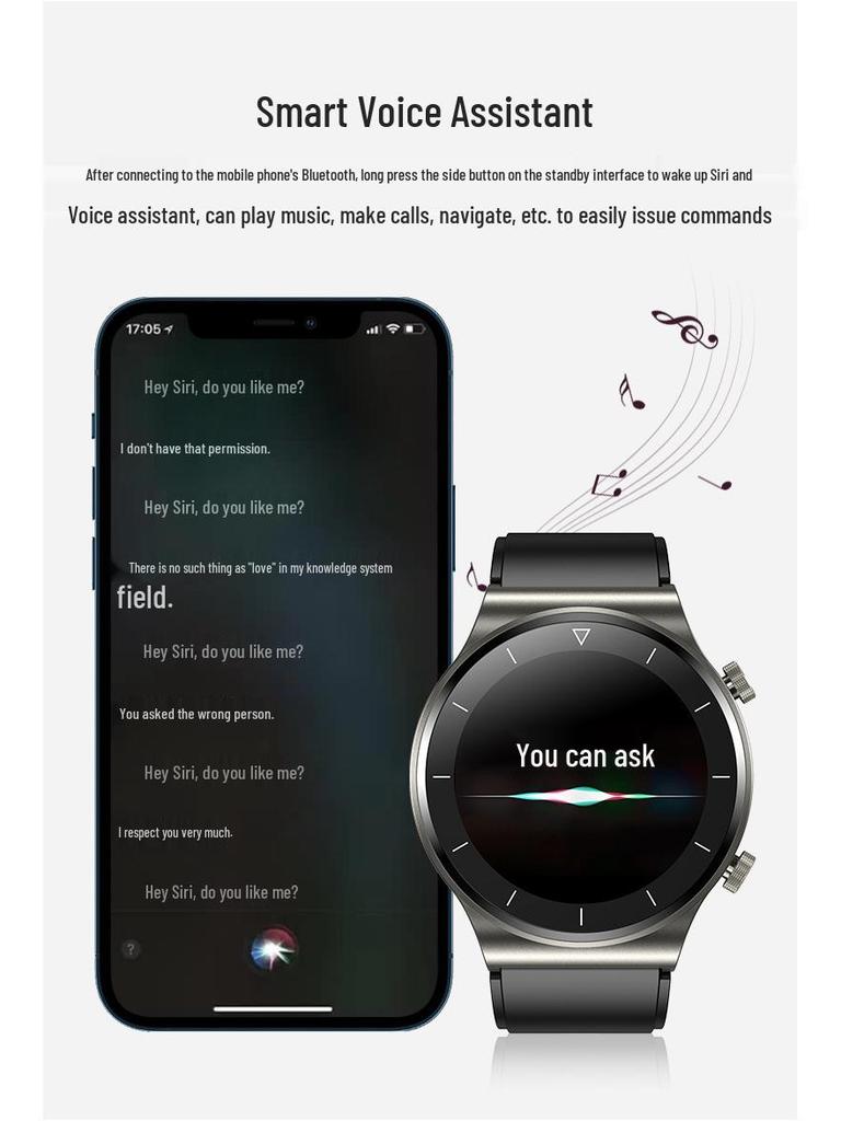 2025 GT4 Smartwatch: Bluetooth Calling & Music, Heart Rate & Blood Pressure Monitoring, Multifunctional Sports Pedometer