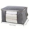 1pc  Large Clothes Storage Bag, Clothes Organizer With Handle & Clear Window, Storage Bins Containers For Comforters & Blankets