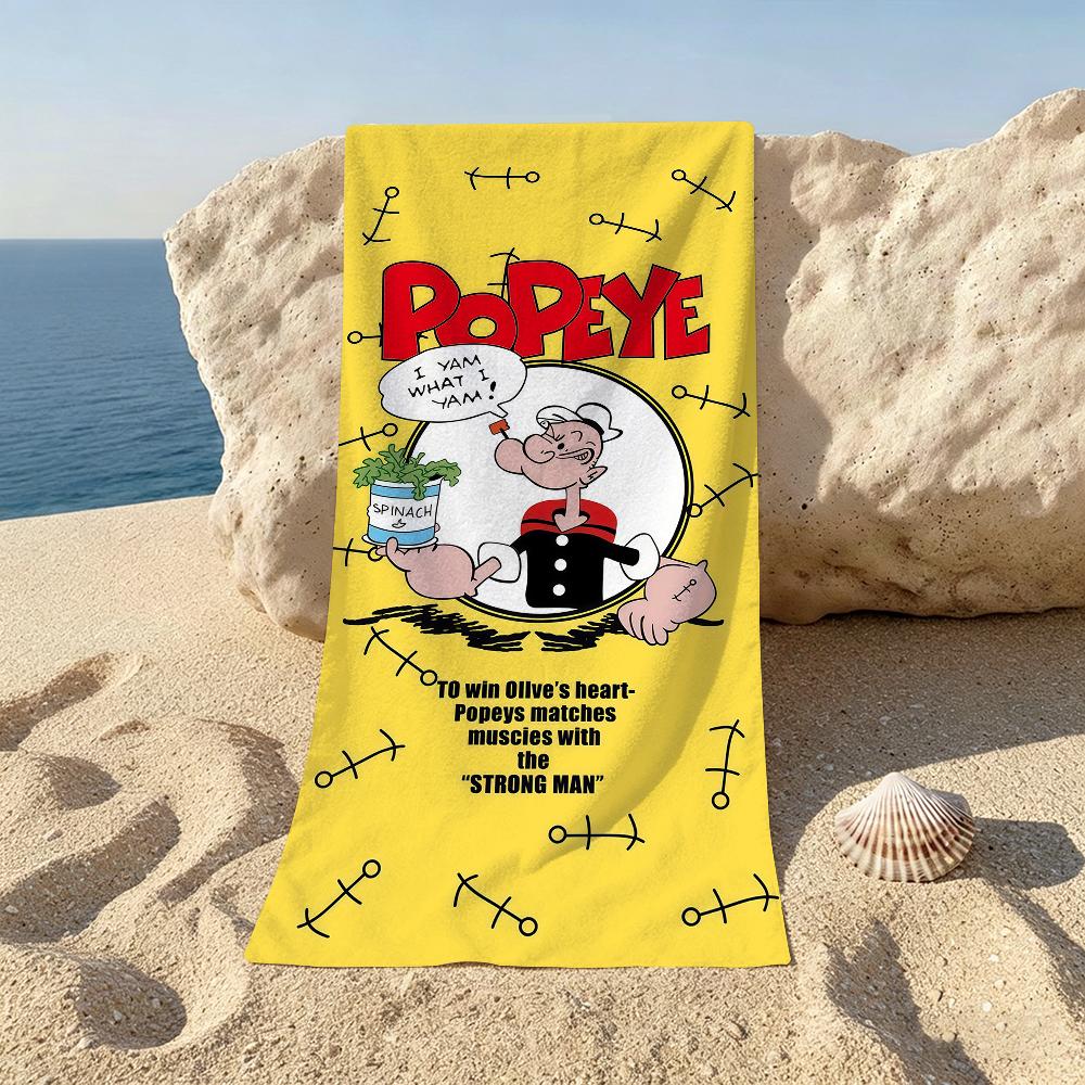 Cartoon Cute P-Popeye Beach Towel For Beaches Yoga Studios Gyms Hot Springs Swimming Pools And Picnics