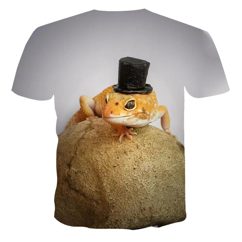 

Summer Round Neck Cute Animal Lizard Pattern 3D Print Top Fashionable Casual Short Sleeved Men s and Women s Couple Unisex T-shirts 6XL